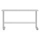 72"W x 24"D x 34.5"H |#| Commercial Stainless Steel 18 Gauge Work Table with Undershelf and Casters-24x72