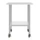 48"W x 30"D x 34.5"H |#| Commercial Stainless Steel 18 Gauge Work Table with Undershelf and Casters-30x48