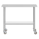 48"W x 30"D x 34.5"H |#| Commercial Stainless Steel 18 Gauge Work Table with Undershelf and Casters-30x48