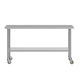 72"W x 30"D |#| Commercial Stainless Steel 18 Gauge Work Table with Undershelf and Casters-30x72