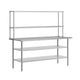 72"W x 30"D |#| Commercial Stainless Steel Work Table with 2 Overshelves and Undershelves-30x72