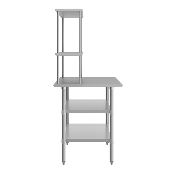 72"W x 30"D |#| Commercial Stainless Steel Work Table with 2 Overshelves and Undershelves-30x72