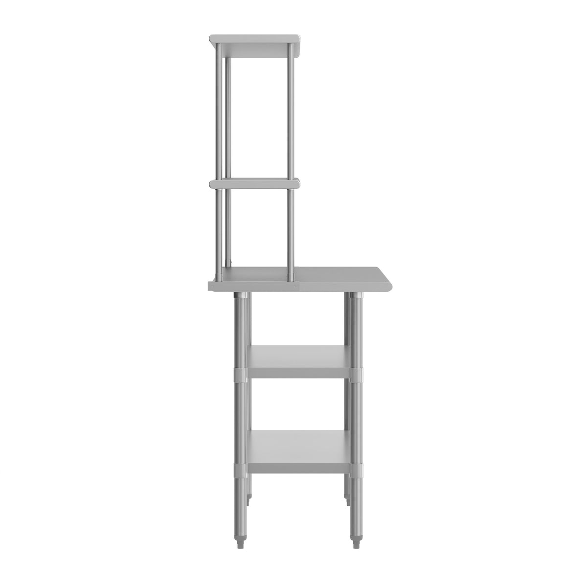 48"W x 24"D |#| Commercial Stainless Steel Work Table with 2 Overshelves and Undershelves-24x48