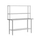 60"W x 24"D |#| Commercial Stainless Steel Work Table with 2 Overshelves and 1 Undershef-24x60
