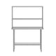 48"W x 24"D |#| Commercial Stainless Steel Work Table with 2 Overshelves and 1 Undershef-24x48