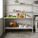 72"W x 30"D |#| Commercial Stainless Steel Work Table with 2 Overshelves and 1 Undershef-30x72