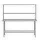 72"W x 30"D |#| Commercial Stainless Steel Work Table with 2 Overshelves and 1 Undershef-30x72