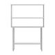 48"W x 30"D x 34.5"H |#| Commercial Stainless Steel Work Table with 2 Overshelves and 1 Undershef-30x48