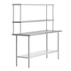 72"W x 24"D x 34.5"H |#| Commercial Stainless Steel Work Table with 2 Overshelves and 1 Undershef-24x72