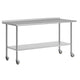 72"W x 30"D |#| Commercial Stainless Steel Work Table with 1.5" Backsplash and Undershelf -30x72