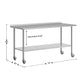 72"W x 30"D |#| Commercial Stainless Steel Work Table with 1.5" Backsplash and Undershelf -30x72