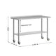 60"W x 24"D |#| Commercial Stainless Steel Work Table with 1.5" Backsplash and Undershelf -24x60