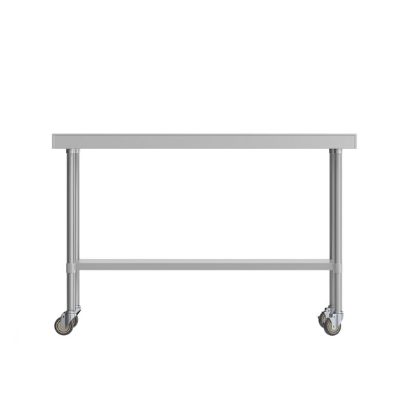 60"W x 24"D |#| Commercial Stainless Steel Work Table with 1.5" Backsplash and Undershelf -24x60