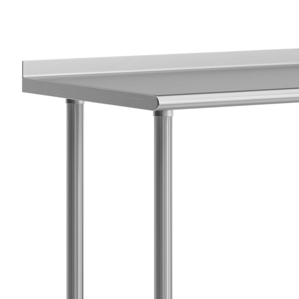 60"W x 24"D |#| Commercial Stainless Steel Work Table with 1.5" Backsplash and Undershelf -24x60