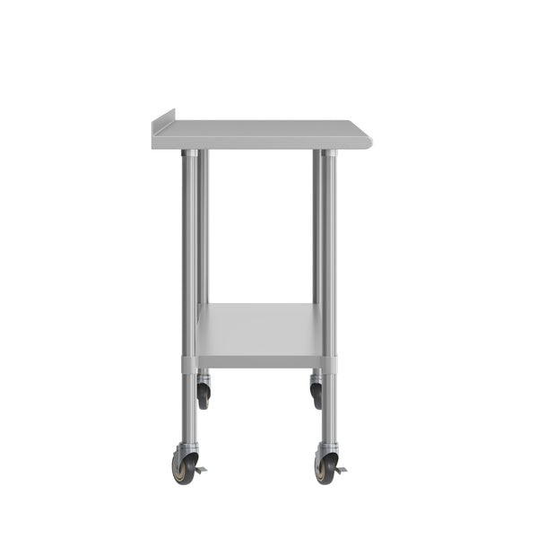 60"W x 24"D |#| Commercial Stainless Steel Work Table with 1.5" Backsplash and Undershelf -24x60