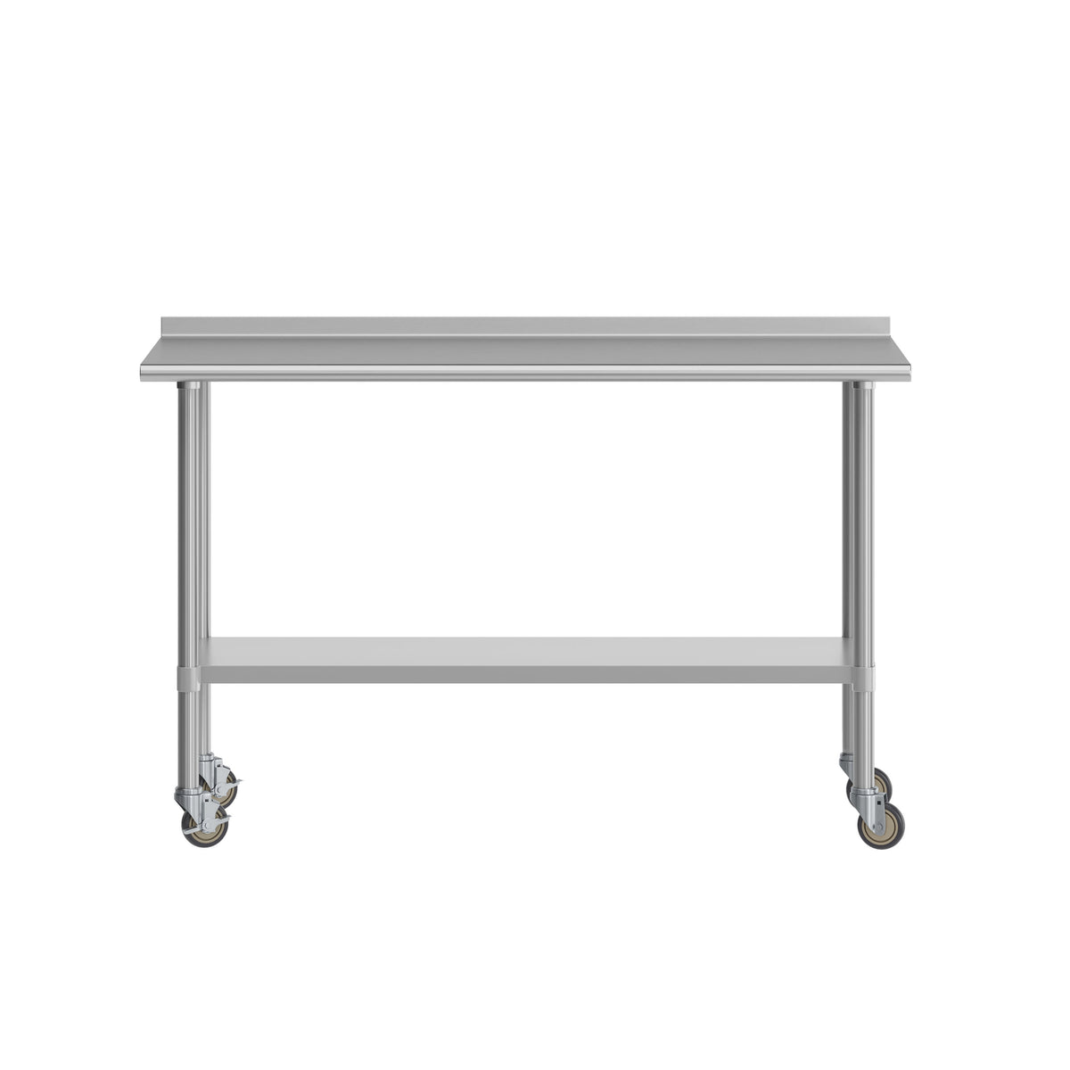 60"W x 24"D |#| Commercial Stainless Steel Work Table with 1.5" Backsplash and Undershelf -24x60