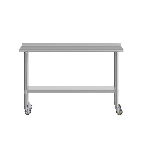60"W x 24"D |#| Commercial Stainless Steel Work Table with 1.5" Backsplash and Undershelf -24x60