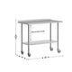 48"W x 24"D |#| Commercial Stainless Steel Work Table with 1.5" Backsplash and Undershelf -24x48