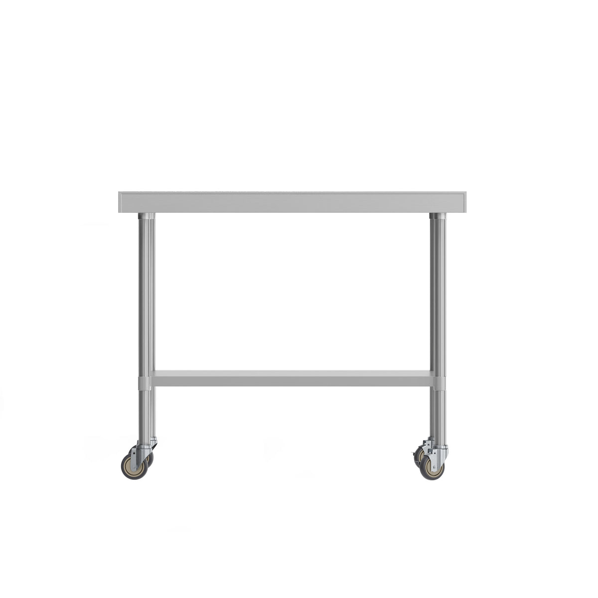 48"W x 24"D |#| Commercial Stainless Steel Work Table with 1.5" Backsplash and Undershelf -24x48