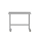 48"W x 24"D |#| Commercial Stainless Steel Work Table with 1.5" Backsplash and Undershelf -24x48