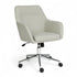 Light Gray Fabric/Polished Nickel Frame |#| Fabric Swivel Home Office Chair with Flared Arms-Light Gray/Polished Nickel