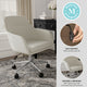 Light Gray Fabric/Polished Nickel Frame |#| Fabric Swivel Home Office Chair with Flared Arms-Light Gray/Polished Nickel