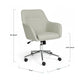 Light Gray Fabric/Polished Nickel Frame |#| Fabric Swivel Home Office Chair with Flared Arms-Light Gray/Polished Nickel