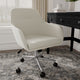 Light Gray Fabric/Polished Nickel Frame |#| Fabric Swivel Home Office Chair with Flared Arms-Light Gray/Polished Nickel