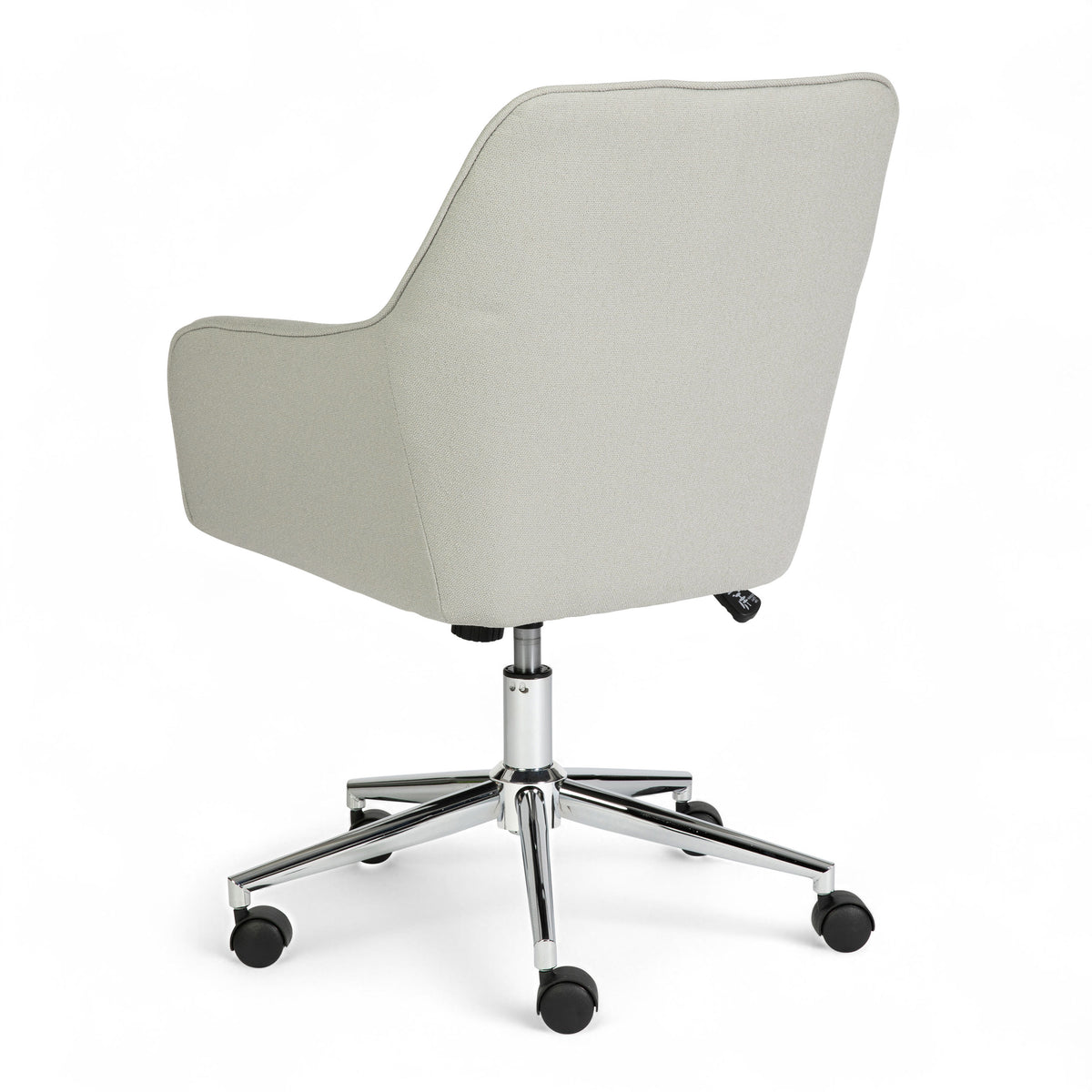 Light Gray Fabric/Polished Nickel Frame |#| Fabric Swivel Home Office Chair with Flared Arms-Light Gray/Polished Nickel