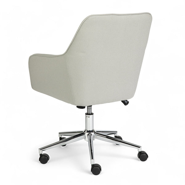 Light Gray Fabric/Polished Nickel Frame |#| Fabric Swivel Home Office Chair with Flared Arms-Light Gray/Polished Nickel