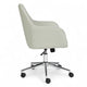 Light Gray Fabric/Polished Nickel Frame |#| Fabric Swivel Home Office Chair with Flared Arms-Light Gray/Polished Nickel