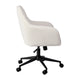White Boucle/Oil Rubbed Bronze |#| Boucle Swivel Home Office Chair with Flared Arms-Saddle Brown/Oil Bronze