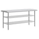 Silver |#| Commercial Stainless Steel Work Table with Poly Cutting Board-Undershelves-30x72