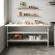 Silver |#| Commercial Stainless Steel Work Table with Poly Cutting Board-Undershelves-30x72