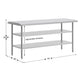 Silver |#| Commercial Stainless Steel Work Table with Poly Cutting Board-Undershelves-30x72