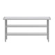 Silver |#| Commercial Stainless Steel Work Table with Poly Cutting Board-Undershelves-30x72