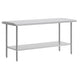 Silver |#| Commercial Stainless Steel Work Table with Poly Cutting Board-Undershelf-30x72