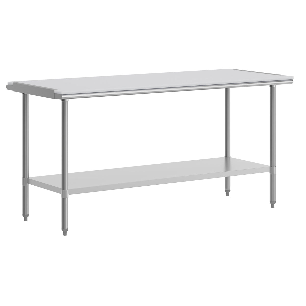 Silver |#| Commercial Stainless Steel Work Table with Poly Cutting Board-Undershelf-30x72