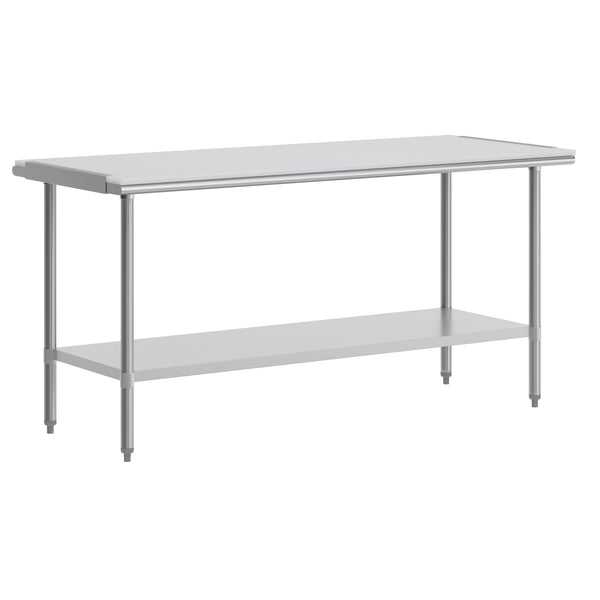Silver |#| Commercial Stainless Steel Work Table with Poly Cutting Board-Undershelf-30x72