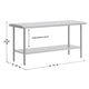 Silver |#| Commercial Stainless Steel Work Table with Poly Cutting Board-Undershelf-30x72