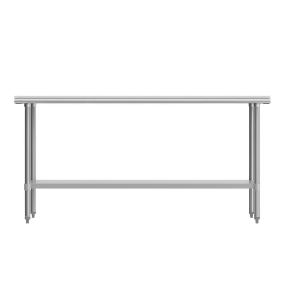 Silver |#| Commercial Stainless Steel Work Table with Poly Cutting Board-Undershelf-30x72