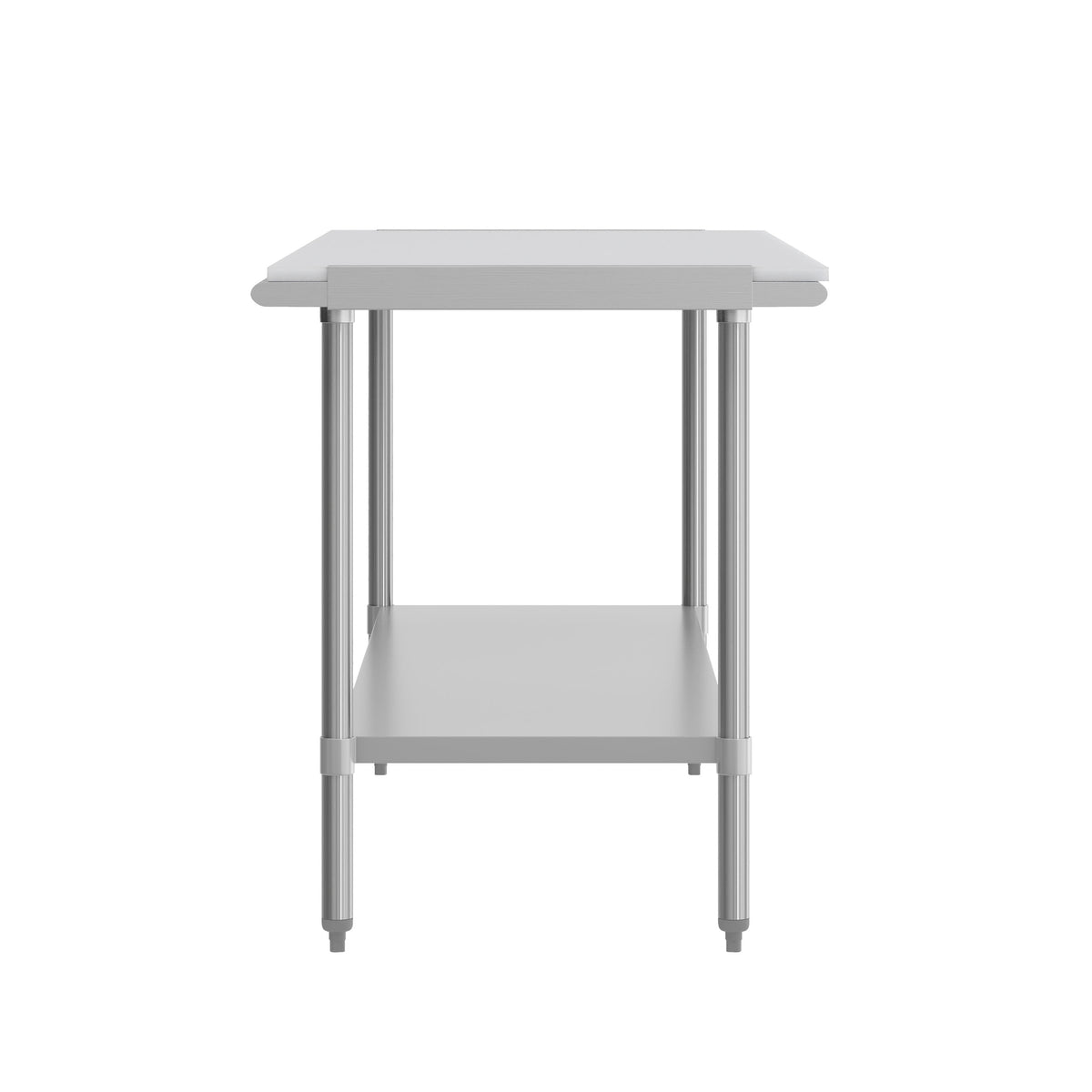Silver |#| Commercial Stainless Steel Work Table with Poly Cutting Board-Undershelf-30x72