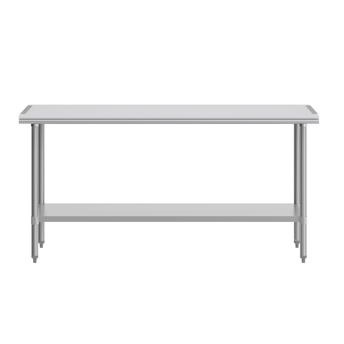 Silver |#| Commercial Stainless Steel Work Table with Poly Cutting Board-Undershelf-30x72