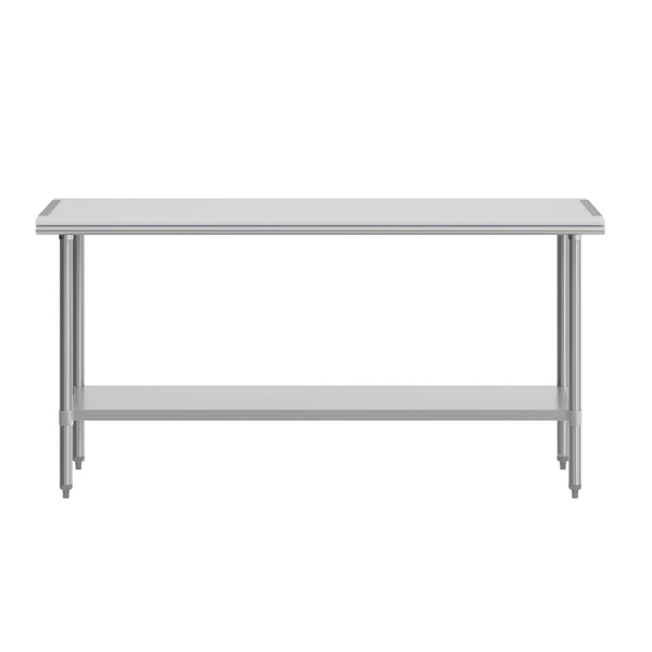 Silver |#| Commercial Stainless Steel Work Table with Poly Cutting Board-Undershelf-30x72