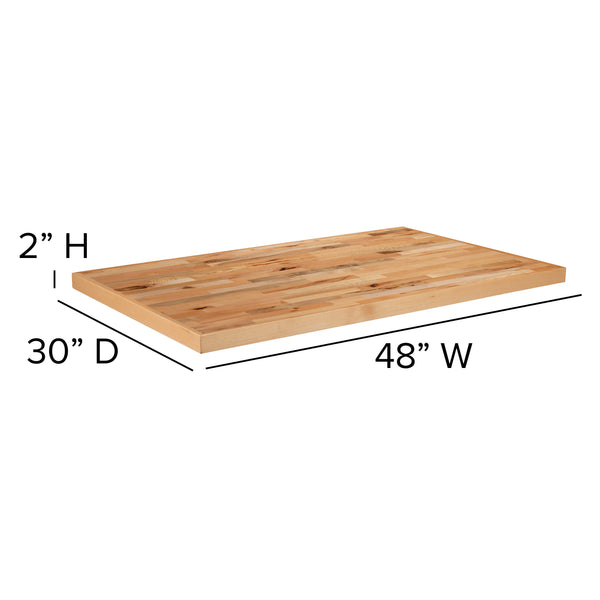 30inch x 48inch Rectangle Butcher Block Style Table Top - Restaurant Table Top