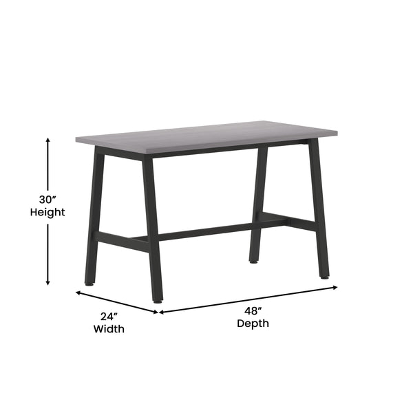 Gray Oak |#| Commercial 48x24 Conference Table with Laminate Top and A-Frame Base - Gray Oak