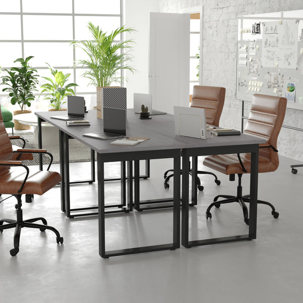 Gray Oak |#| Commercial 48x24 Conference Table with Laminate Top and U-Frame Base - Gray Oak