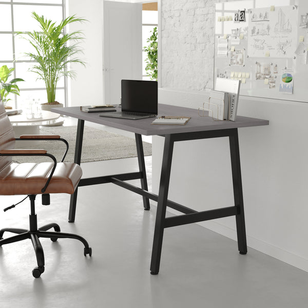 Gray Oak |#| Commercial 48x30 Conference Table with Laminate Top and A-Frame Base - Gray Oak