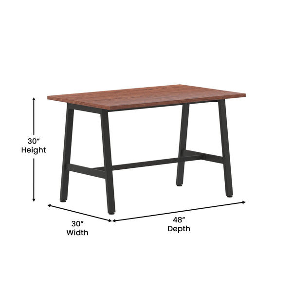 Walnut |#| Commercial 48x30 Conference Table with Laminate Top and A-Frame Base - Walnut