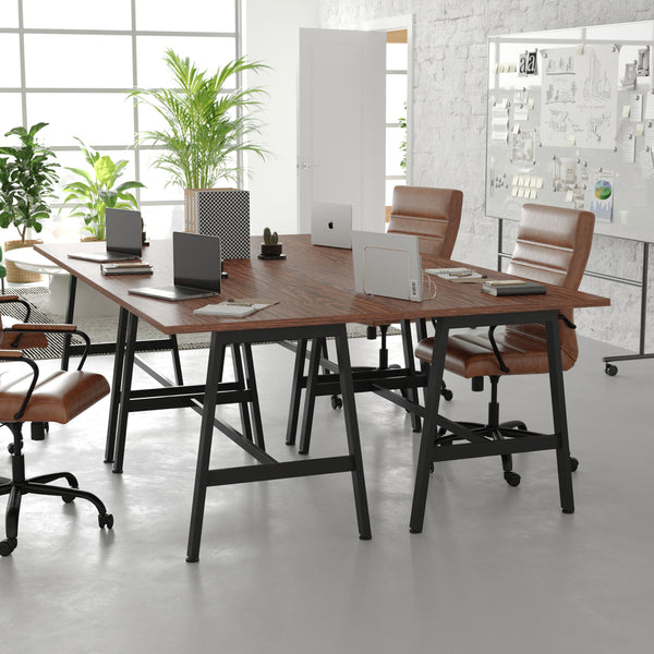 Walnut |#| Commercial 48x30 Conference Table with Laminate Top and A-Frame Base - Walnut